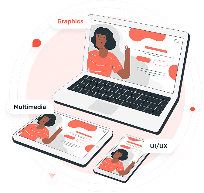 Designer workspace illustration